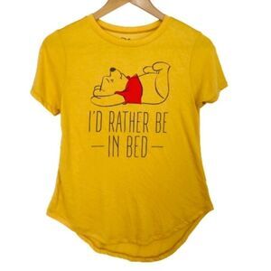 NWOT Disney Winnie The Pooh Gold Short Sleeve Tee Round Bottom Size S